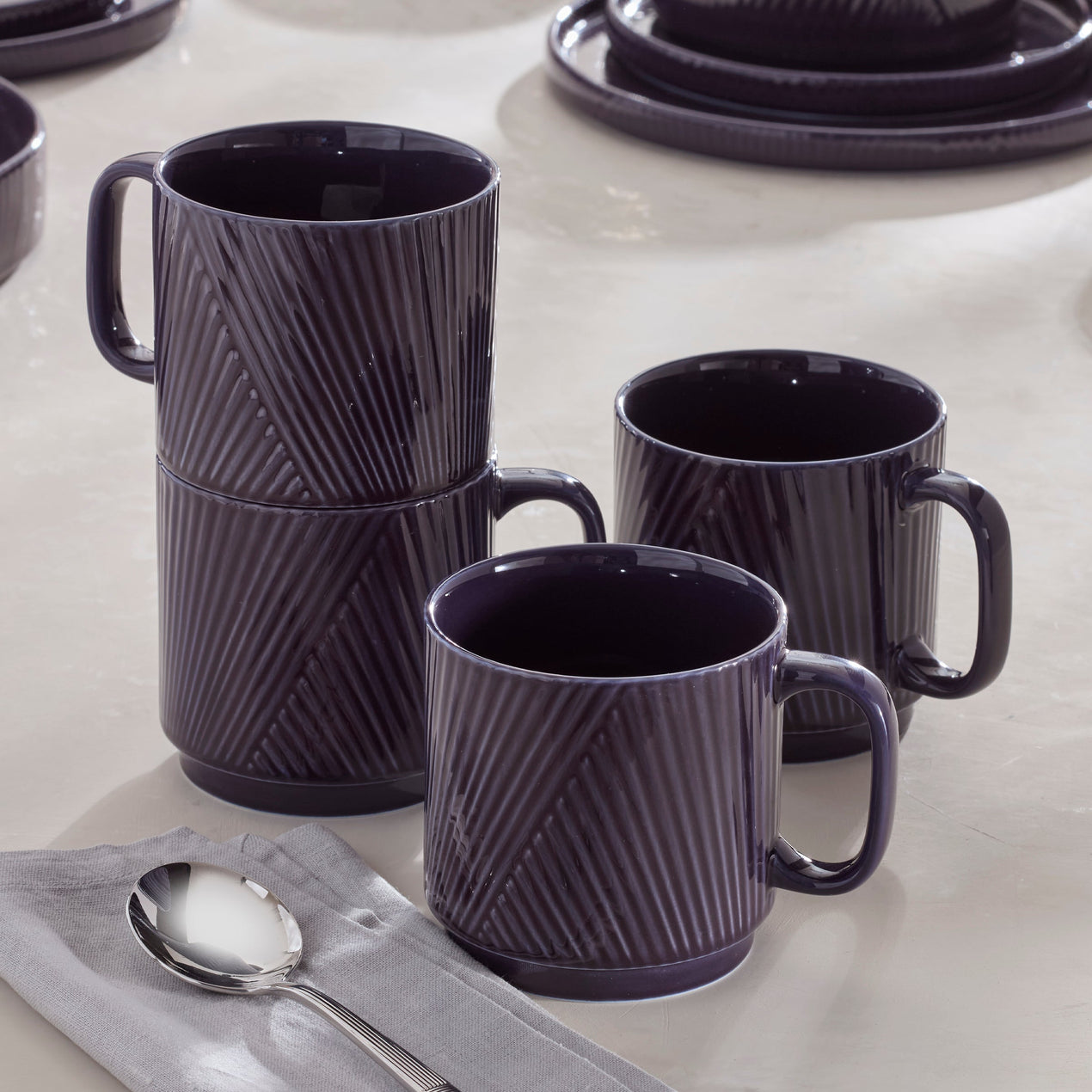 Modulus Mugs, Set of 4, Nightshade