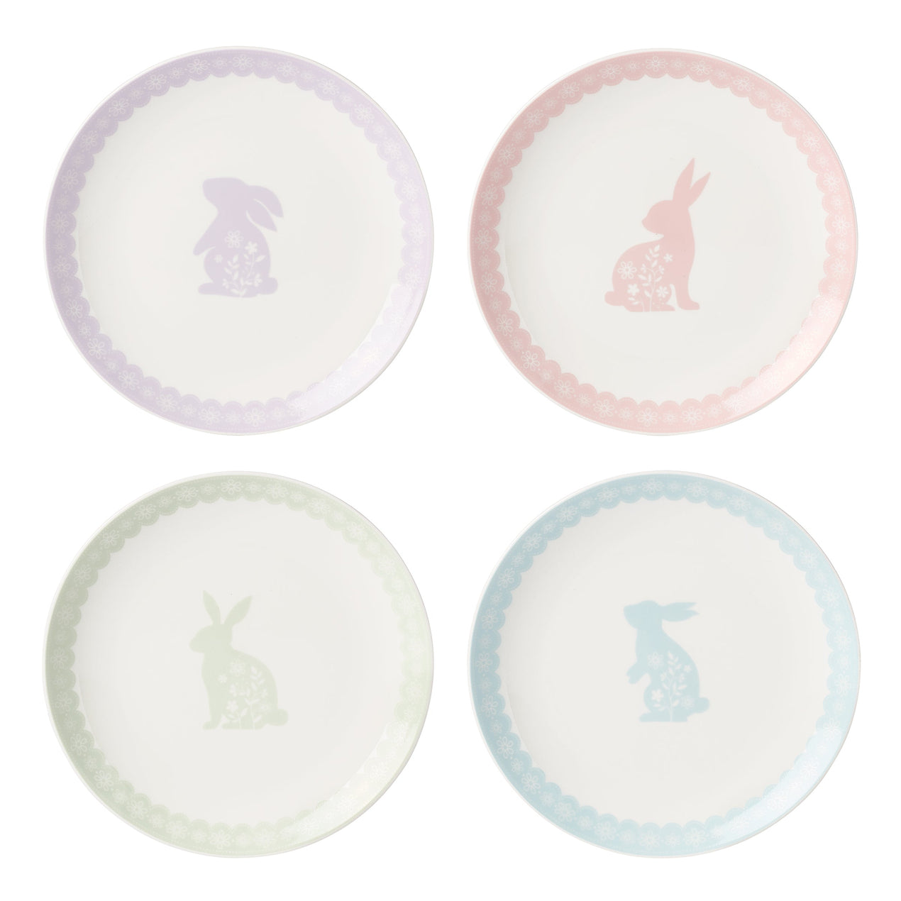 Bunny Hop Accent Plates, Set of 4