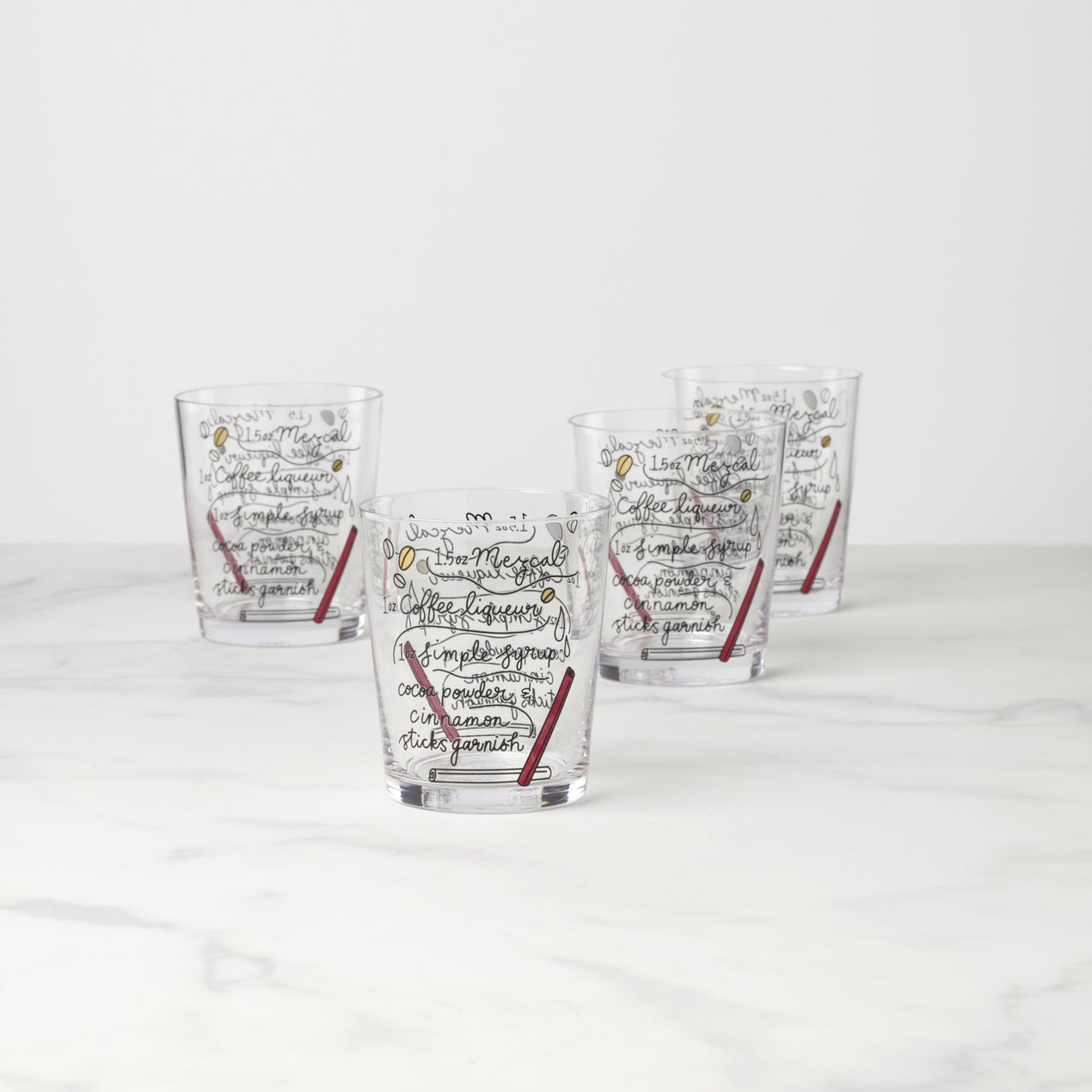 Make Merry Double Old Fashioned Glasses, Set Of 4