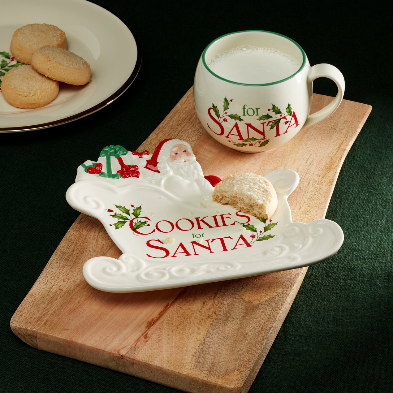 Holiday Cookies & Milk for Santa 2-Piece Set