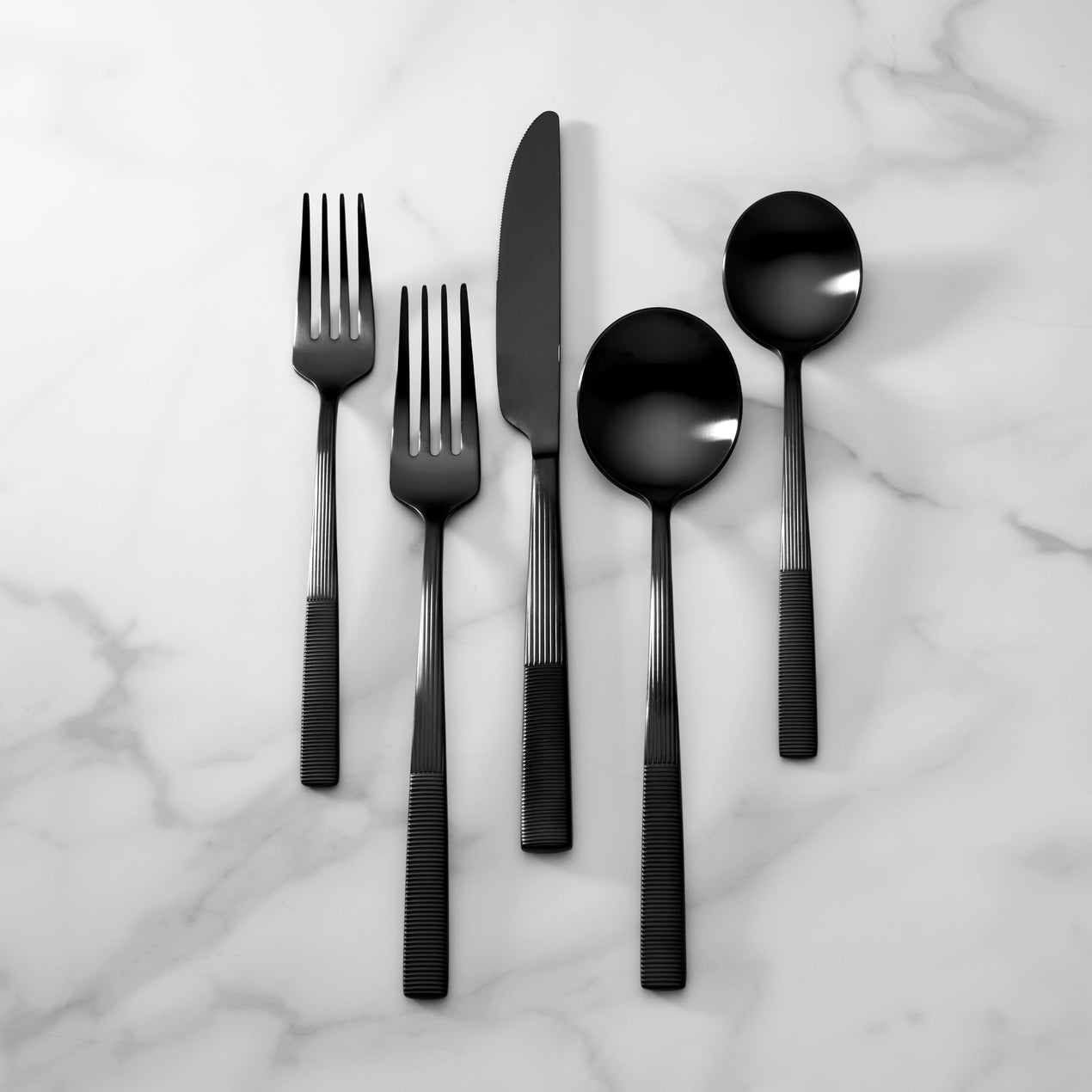 Modulus Satin Black 20-Piece Flatware Set