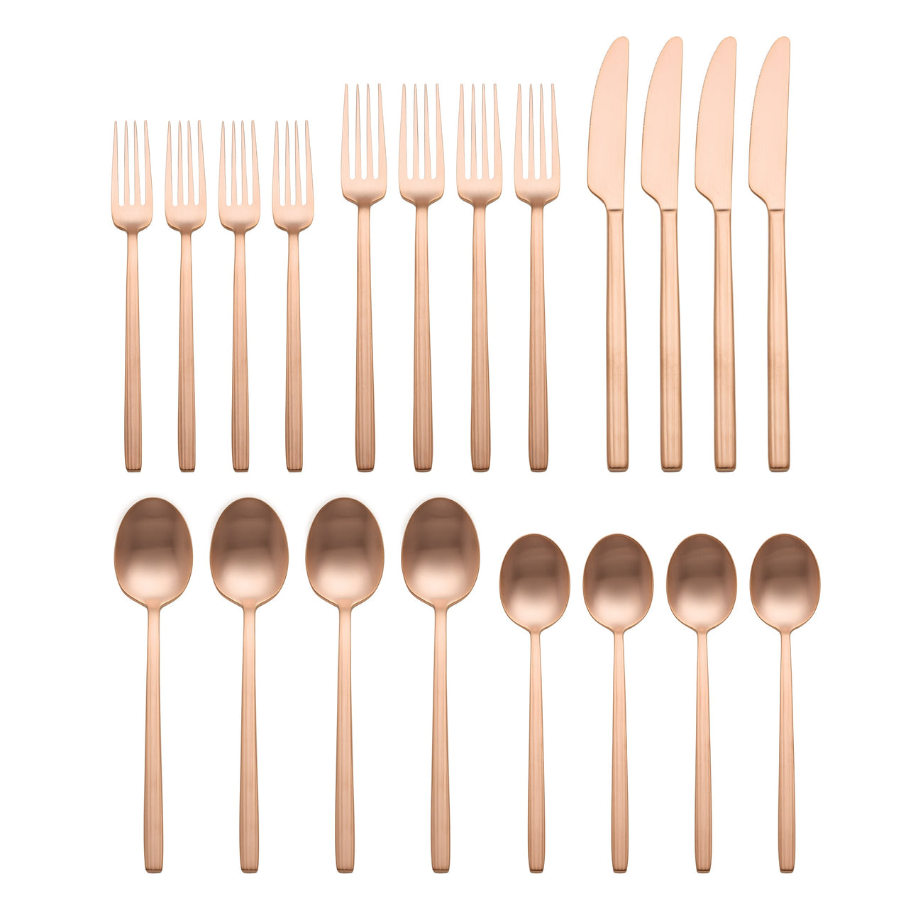 Dean Satin Rose Gold 20-Piece Flatware Set