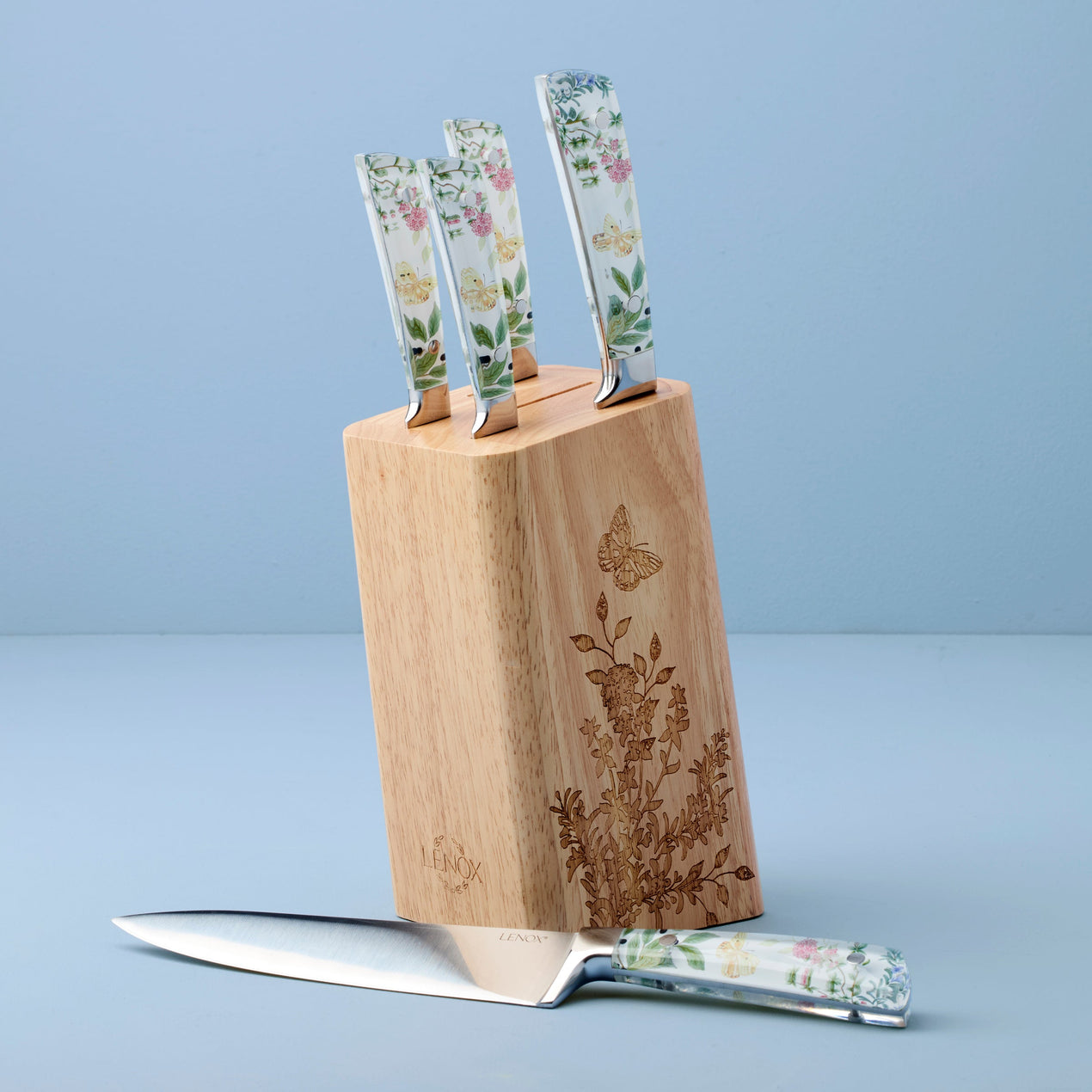 Butterfly Meadow Herbs 6-Piece Cutlery Block Set
