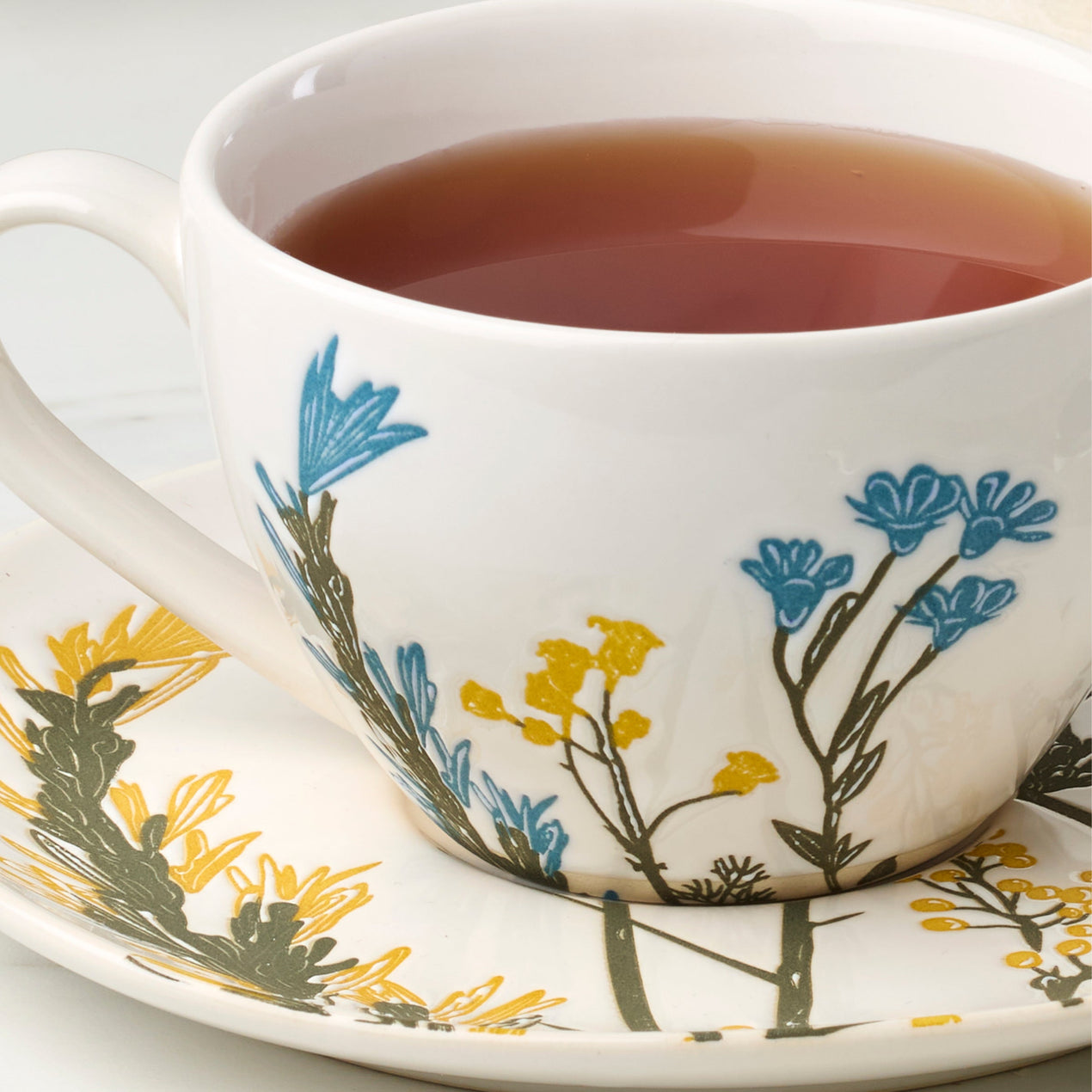 Wildflowers Tea Cup & Saucer, Set of 4