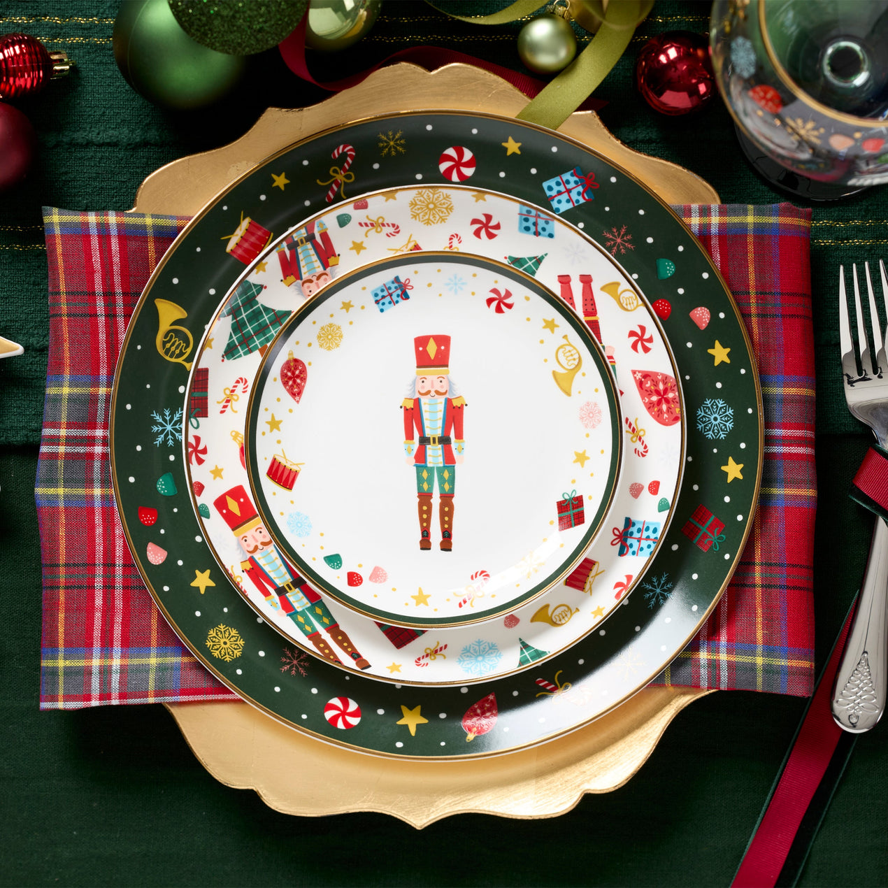 Nutcracker Ballet Tidbit Plates, Set of 4, Assorted