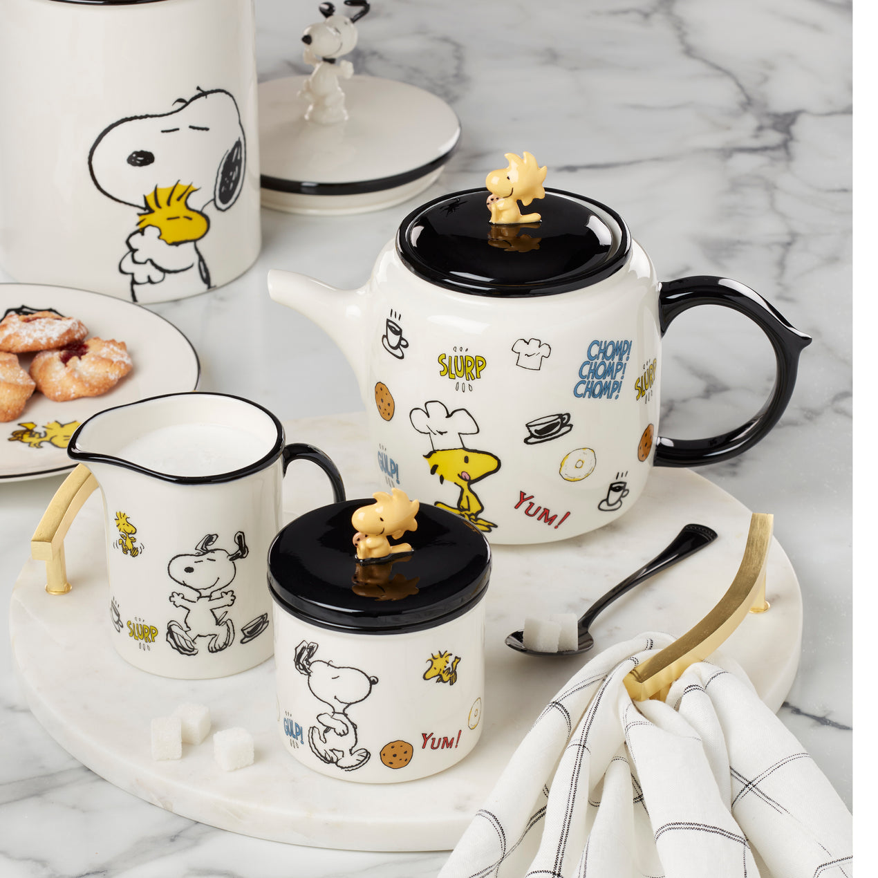 Chef Snoopy Sugar & Creamer, 2 pc Set