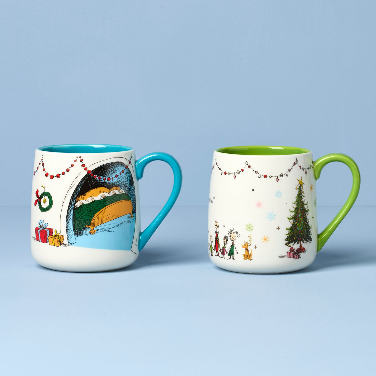 Who-Ville Grinch-Fireplace Mugs, Set of 2