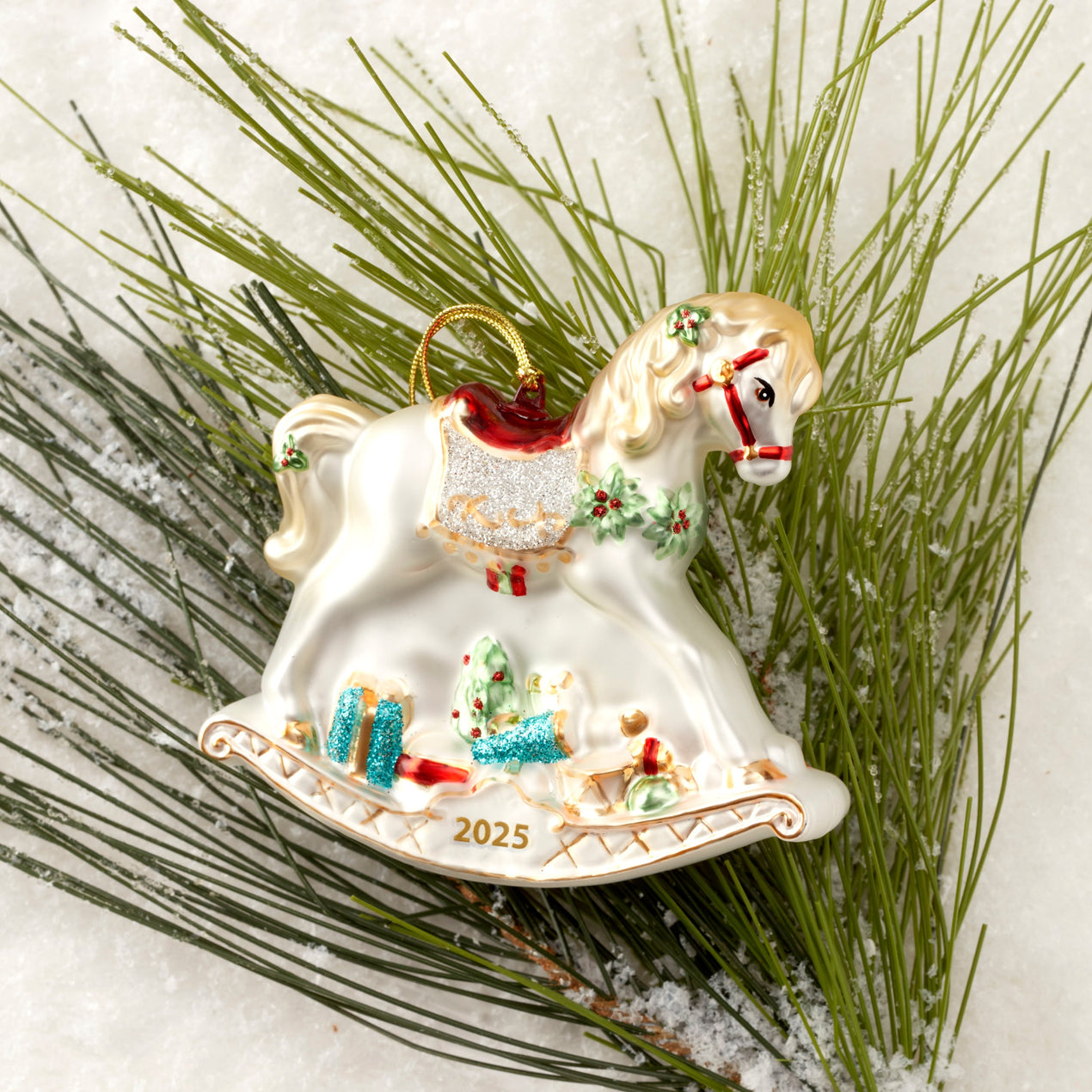 2025 Blown Glass Baby's 1st Rocking Horse Ornament
