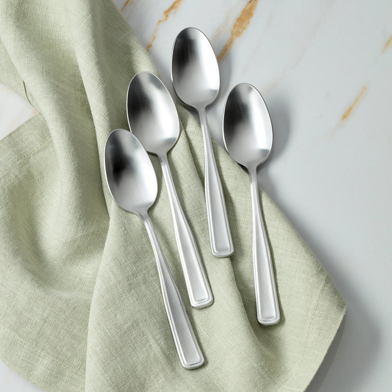 Reid Satin Dinner Spoons, Set of 4