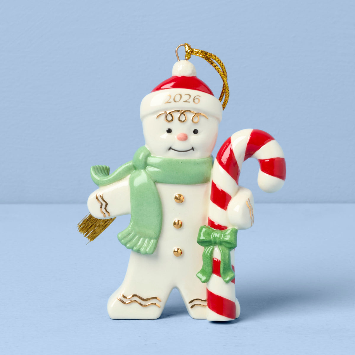 2026 Gingerbread with Candy Cane Ornament – Lenox Corporation