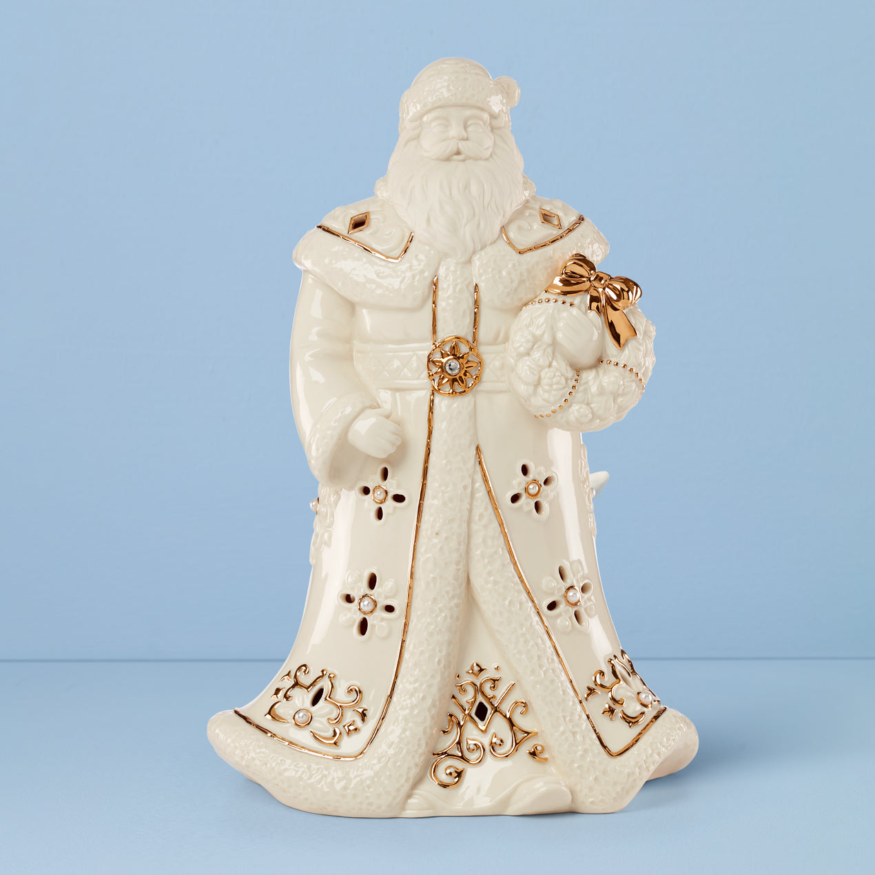 Florentine & Pearl Lit Santa Figurine