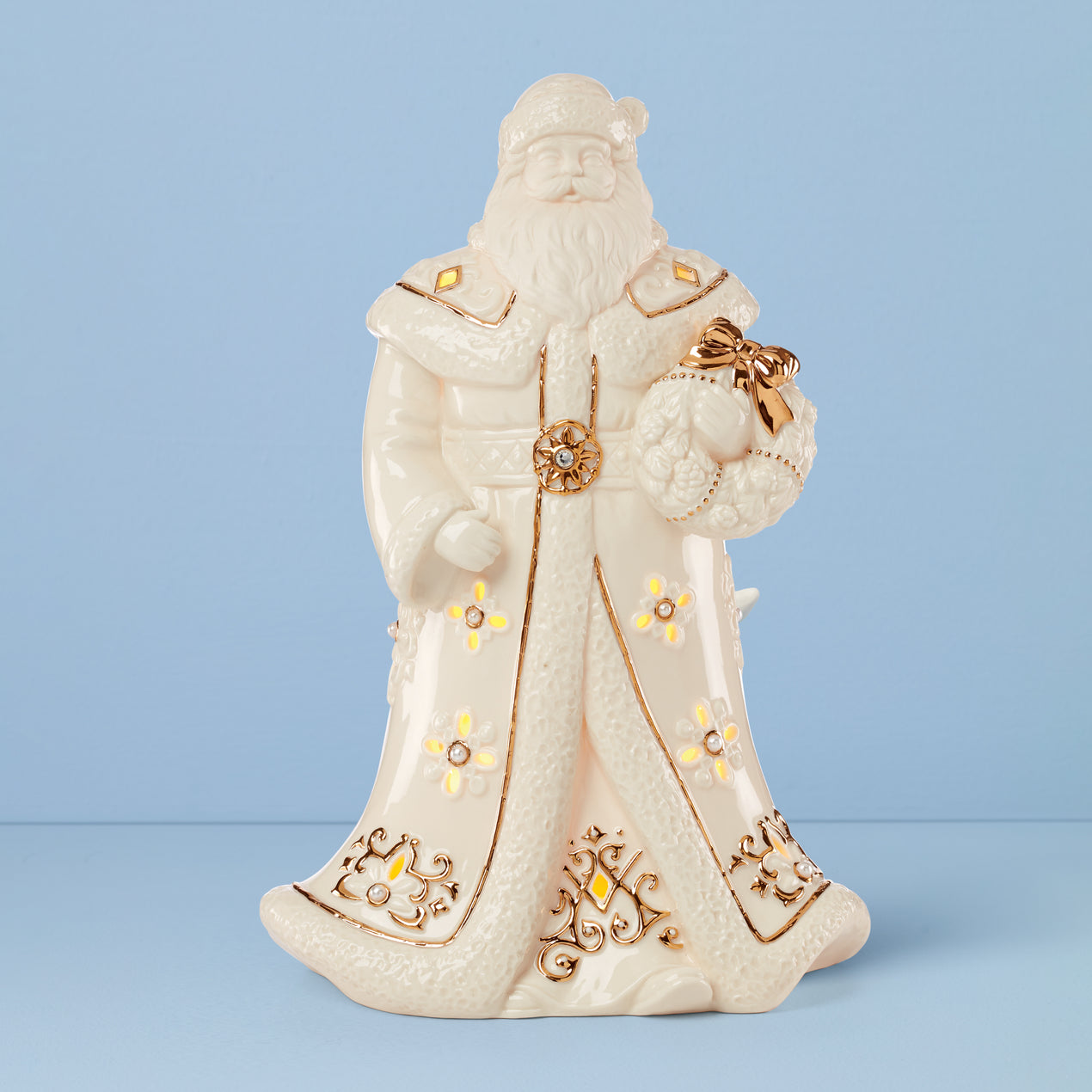 Florentine & Pearl Lit Santa Figurine