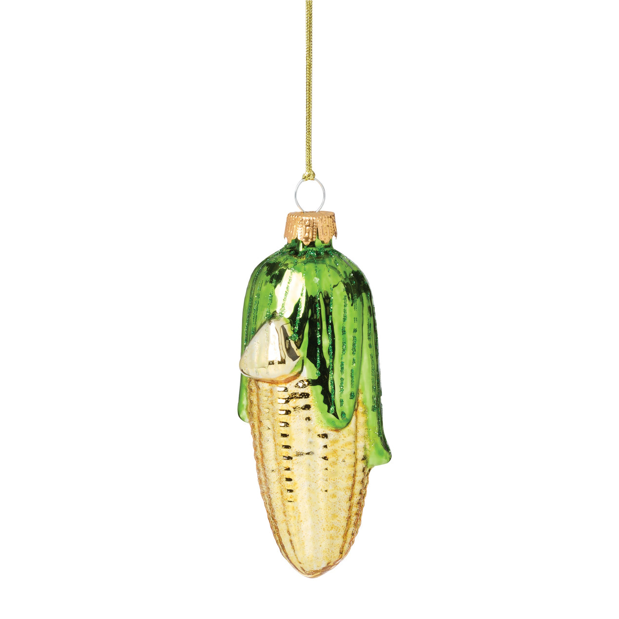 Blown Glass Corn On The Cob Ornament