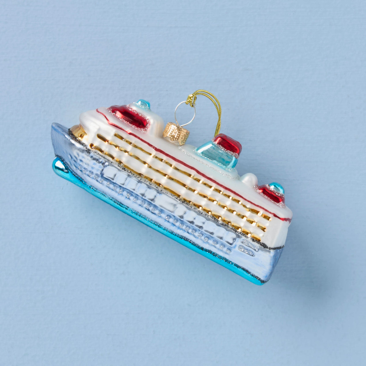 Blown Glass Cruise Ship Ornament