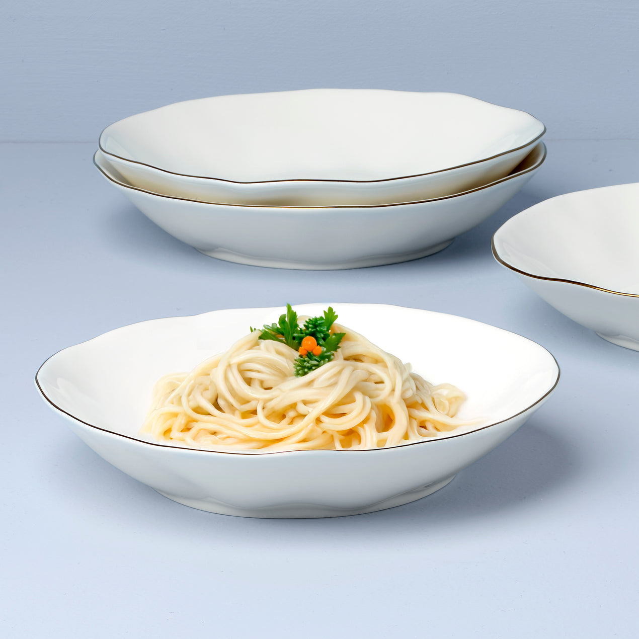 Blue Bay White, Pasta Bowls, Set of 4
