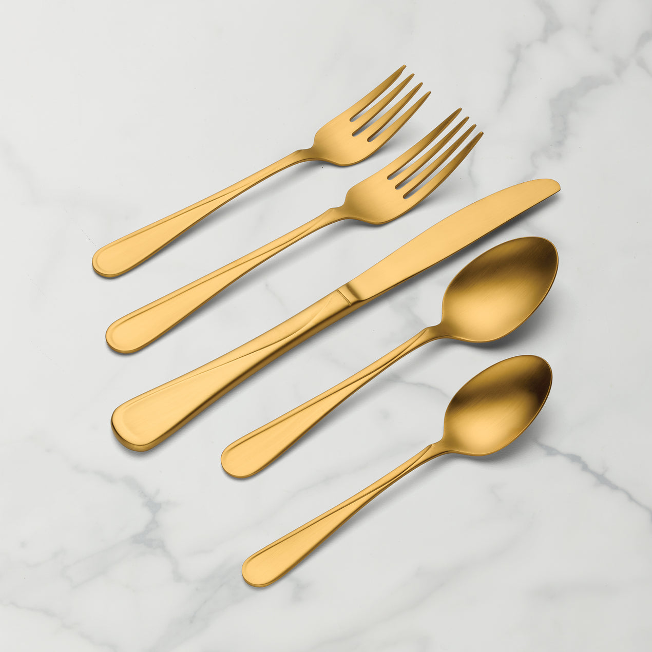 Flight Gold Satin 20 Piece Flatware Set