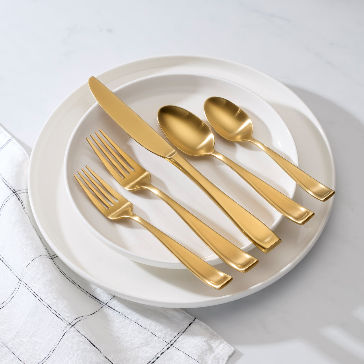 Moda Gold Satin 20 Piece Flatware Set