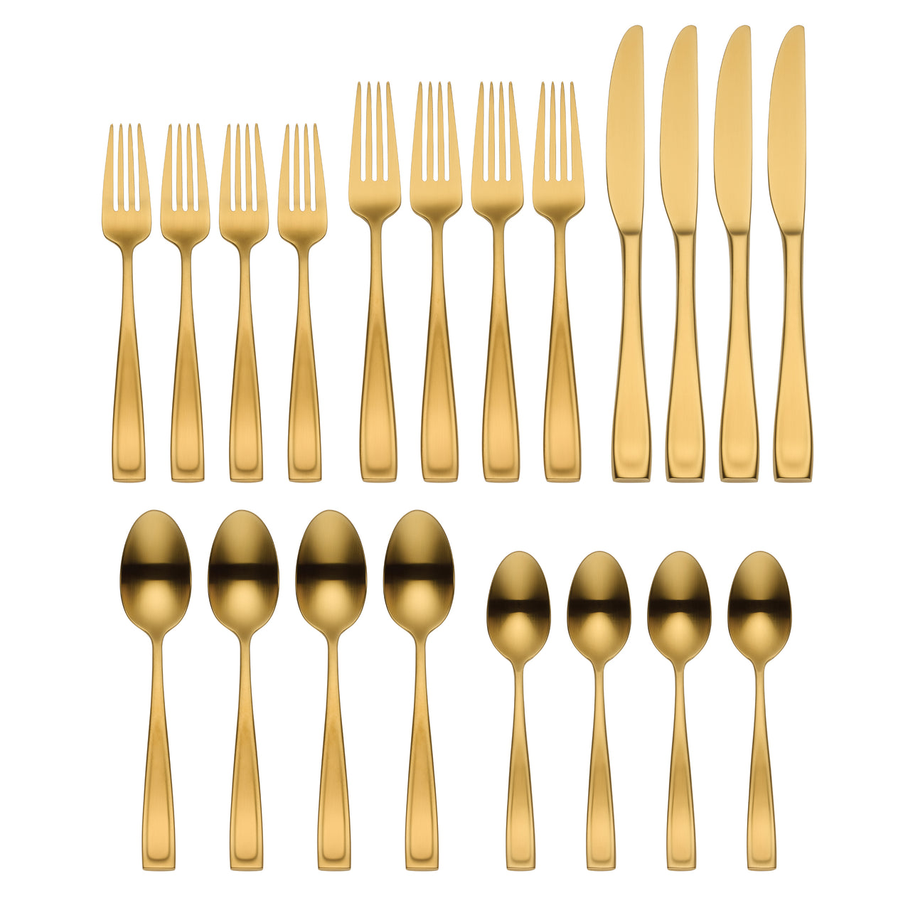 Moda Gold Satin 20 Piece Flatware Set