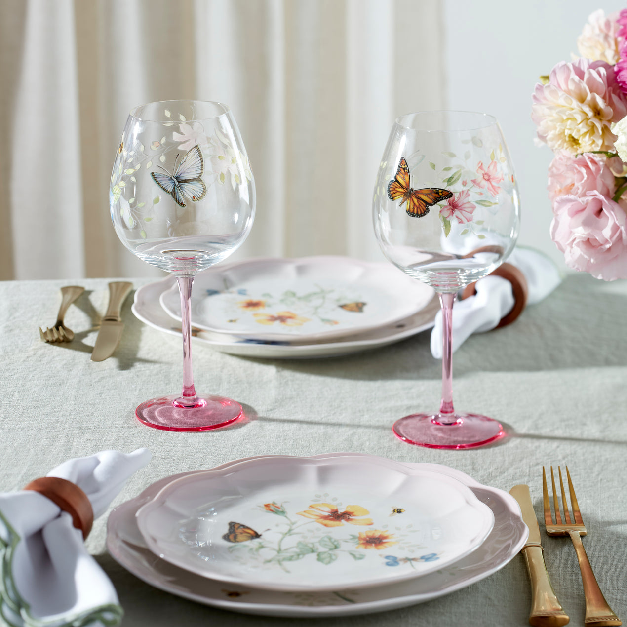 Butterfly Meadow Pink Decal Balloon, Set of 4