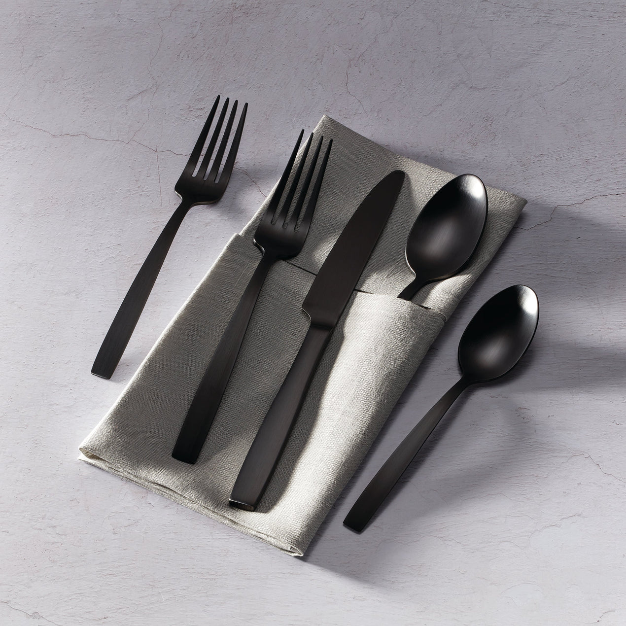 Clearview Satin Black 20-Piece Flatware Set
