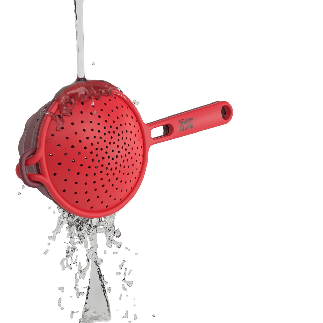 Robert Irvine 2-Piece Silicone Colander Set, Red