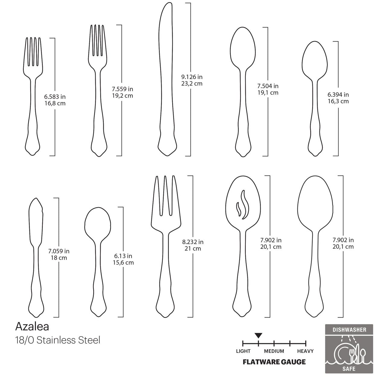 Azalea 45 Piece Everyday Flatware Set, Service For 8