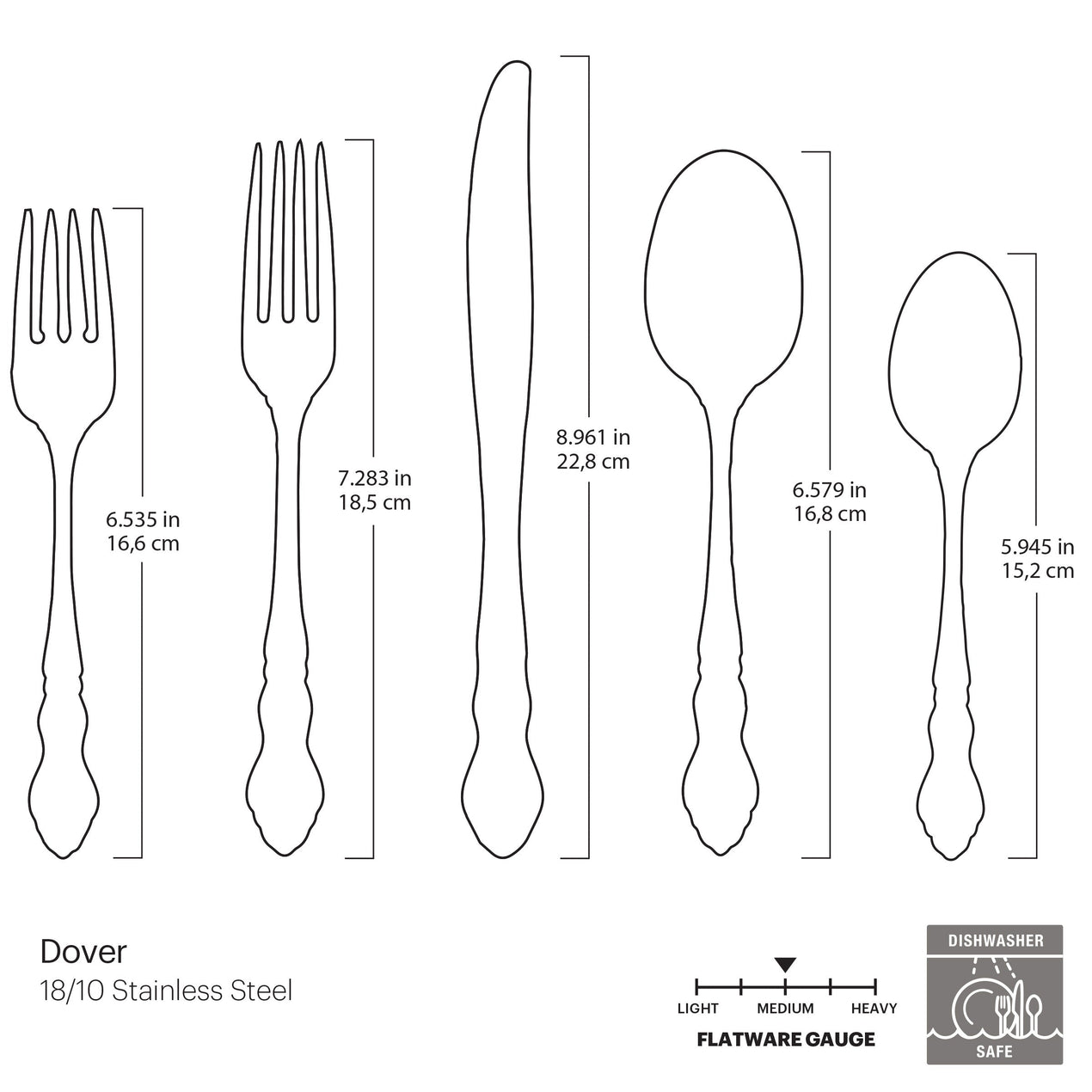 Dover 20 Piece Fine Flatware Set, Service For 4