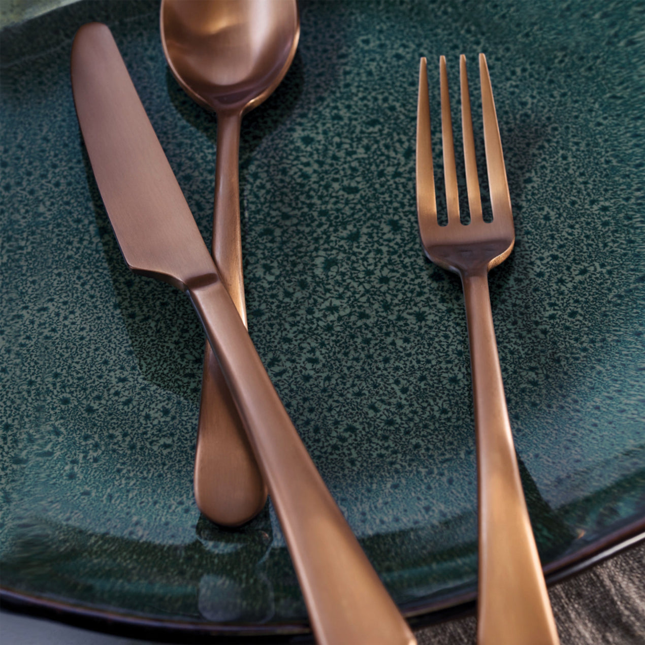 Mirabella Satin Copper Titanium 20 Piece Flatware Set