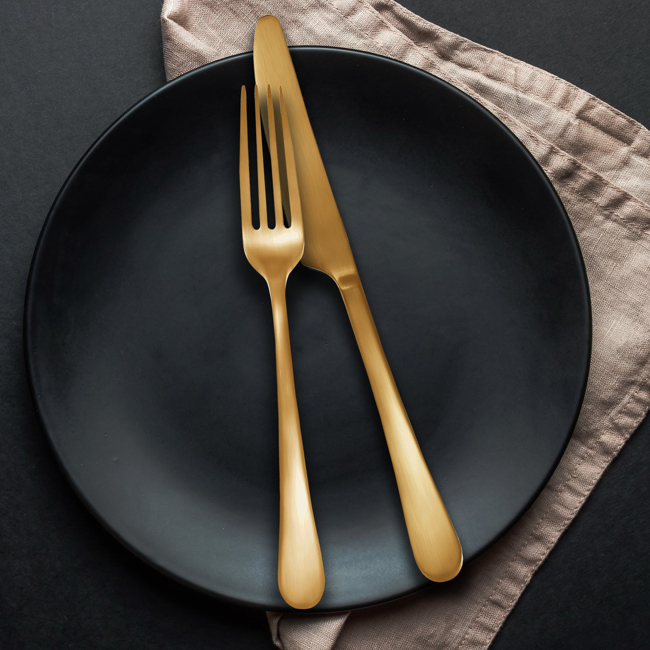 Mirabella Satin Gold Titanium 20 Piece Flatware Set