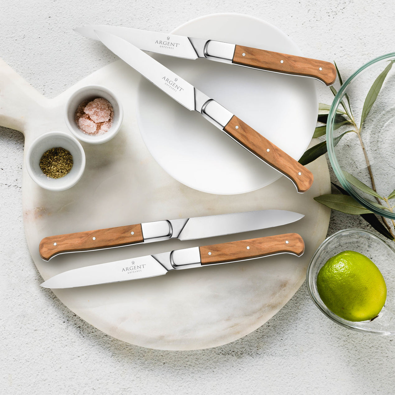 Lynden Set Of 4 Olive Wood Steak Knives