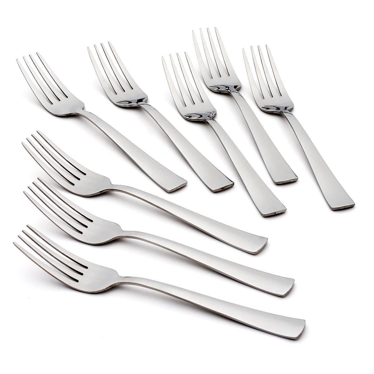 Zinc Everyday Flatware Dinner Forks, Set Of 8