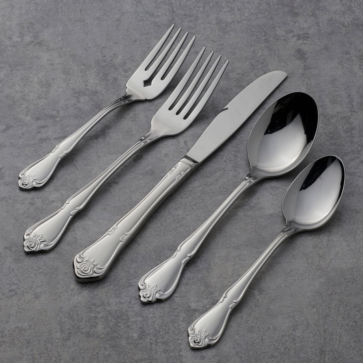 True Rose 20-Piece Everyday Flatware Set, Service for 4