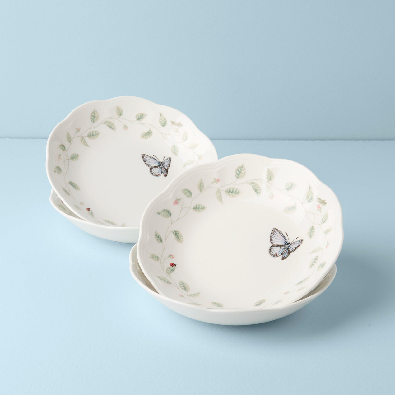 Butterfly Meadow 4-Piece Pasta Bowl Set