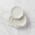 French Perle White 4-Piece Dessert Plate Set