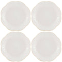 French Perle White 4-Piece Dessert Plate Set