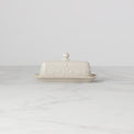 French Perle White Covered Butter Dish