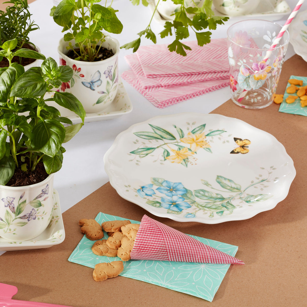 Butterfly Meadow Melamine Dinner Plates - Set of 4