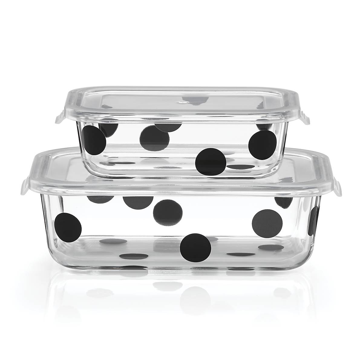 Deco Dot 2-piece Rectangular Food Storage Set