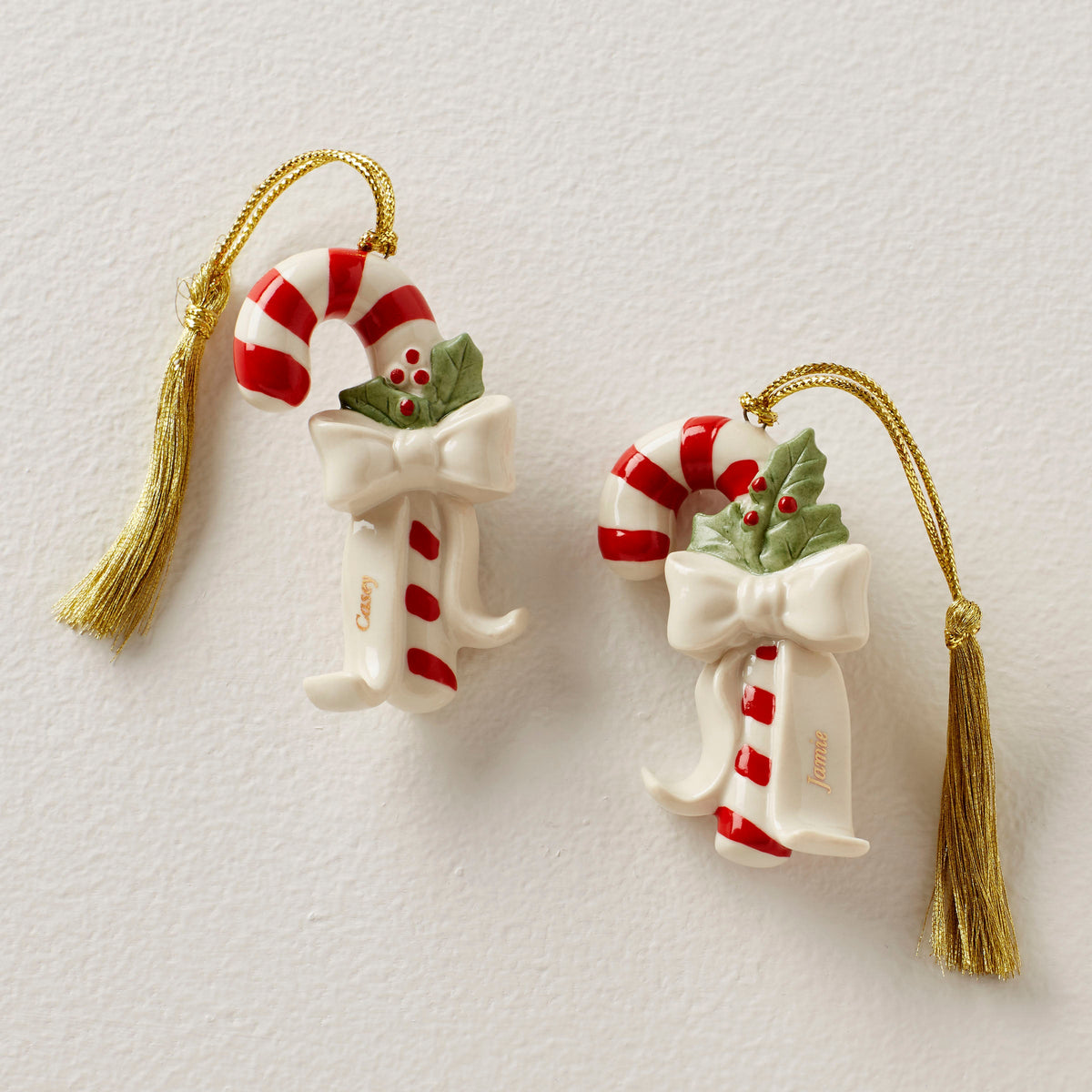 Personalized Candycane 2-Piece Ornament Set – Lenox Corporation