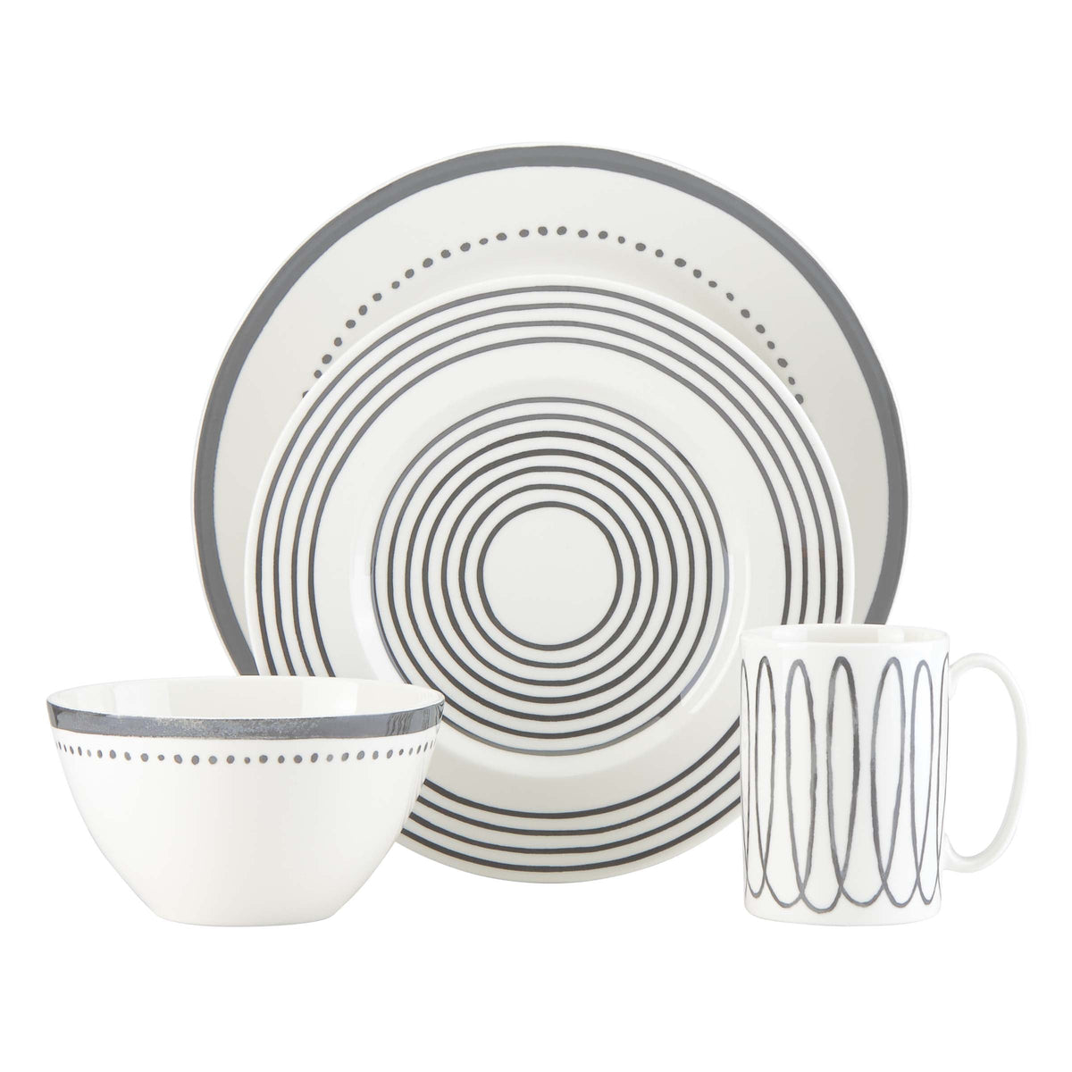 Charlotte Street West Charcoal 4-Piece Place Setting – Lenox