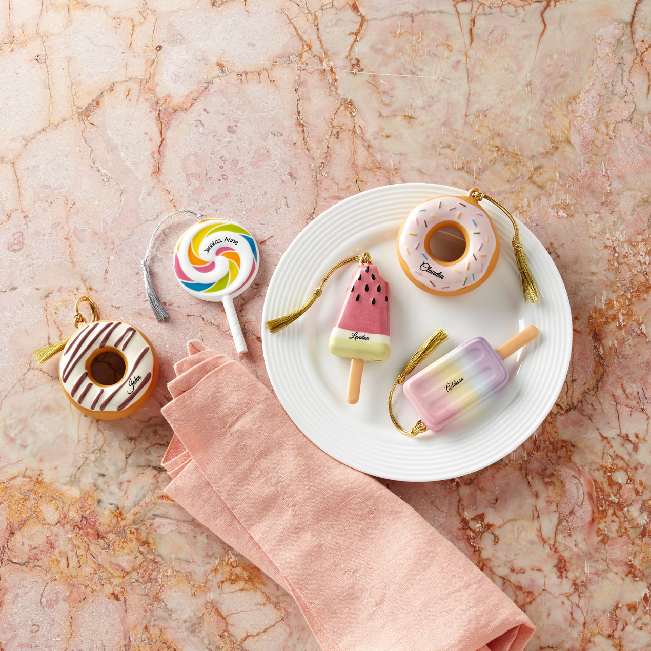 Personalized Forever Friends Donut 2-Piece Ornament Set