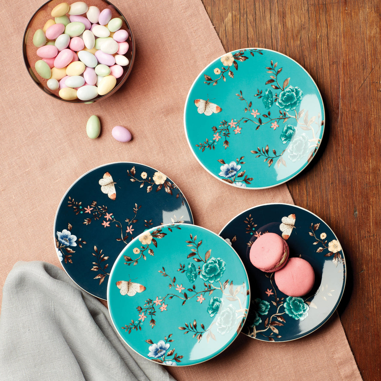 Sprig & Vine 4-Piece Tidbit Plate Set