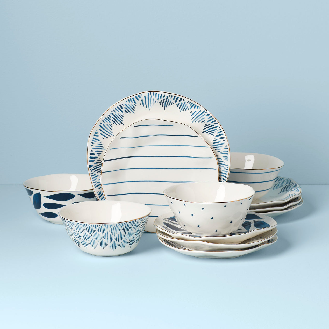 Blue Bay 12-Piece Dinnerware Set, Service for 4
