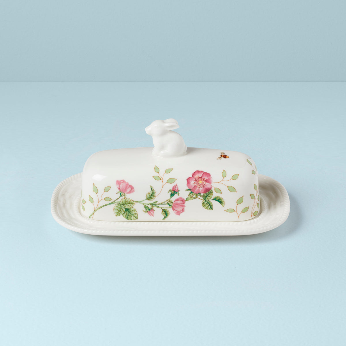 Butterfly Meadow Bunny Covered Butter Dish Lenox Corporation