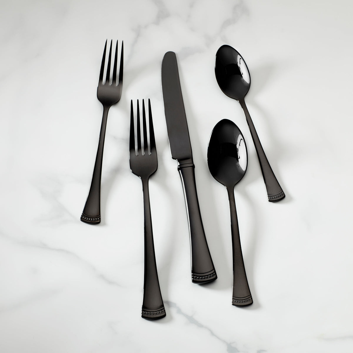 Portola Black 20Piece Flatware Set Lenox Corporation