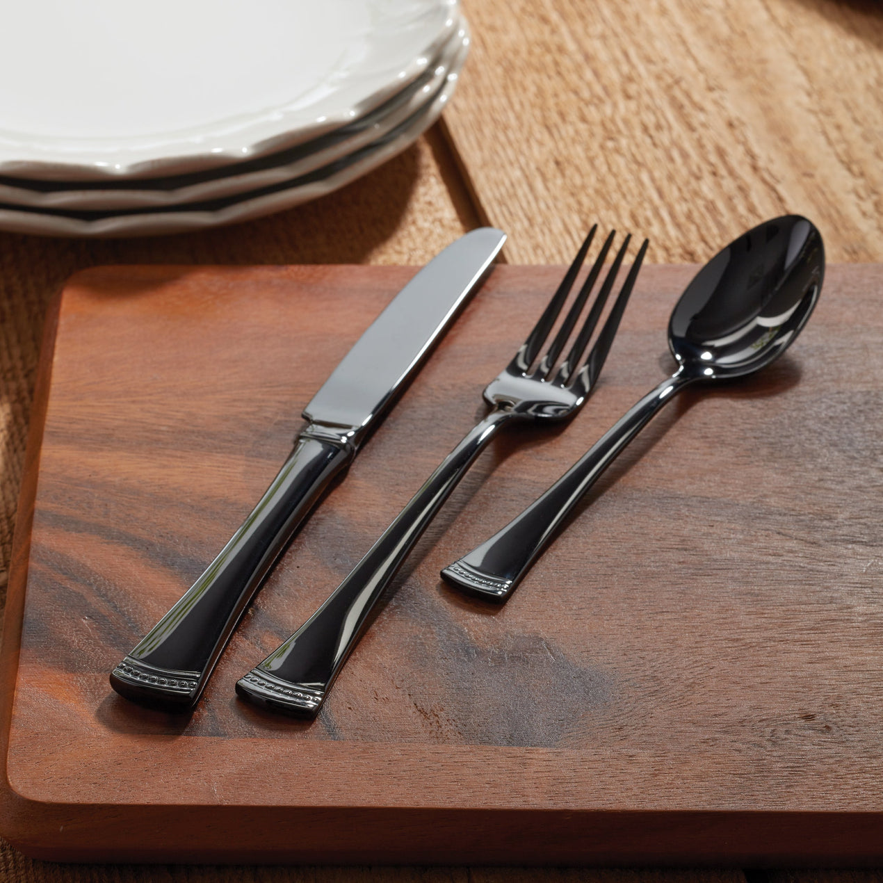 Portola Black Mirror 20 Piece Flatware Set