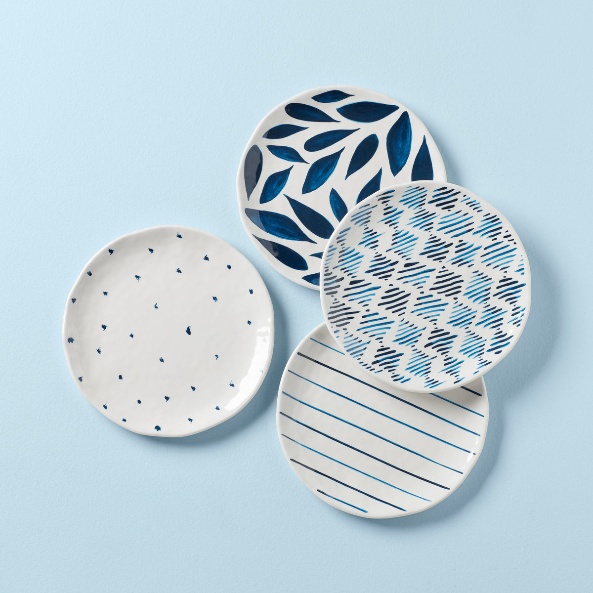 LENOX Piani Blu bay Colors-Piatti da Pranzo, 4 Pezzi, Colore, Porcellana LENOX Piani Blu bay Colors-Piatti da Pranzo, 4 Pezzi, Colore, Porcellana