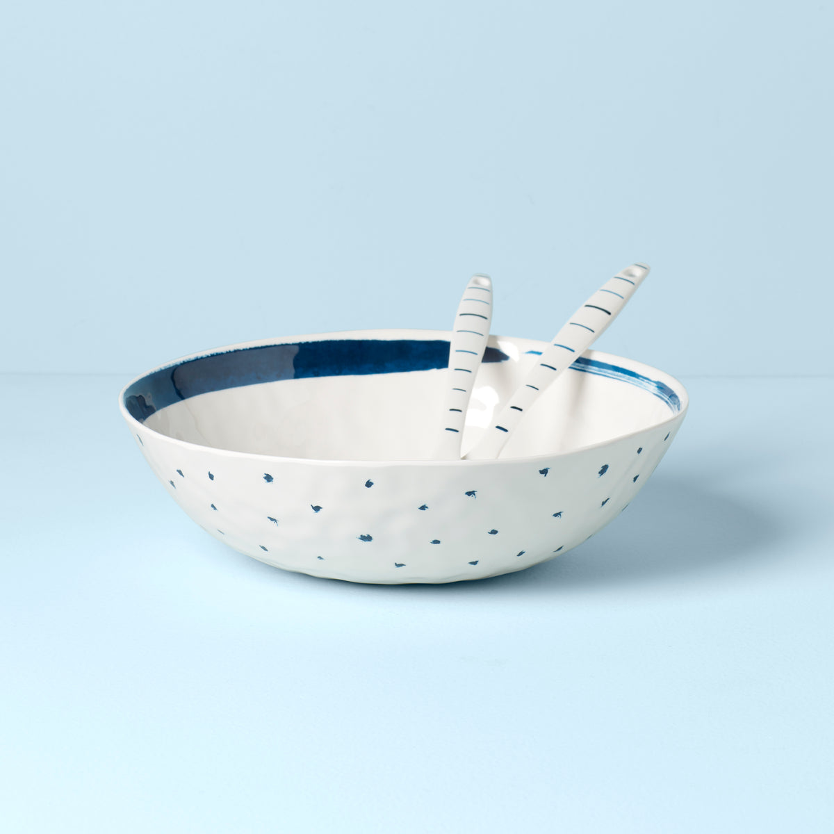 Blue Bay Melamine Salad Bowl With Servers – Lenox Corporation