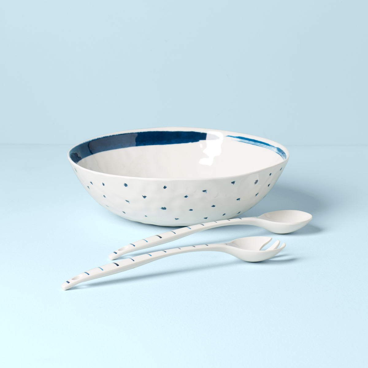 VALIEM BOWL-Ｌ Enamel Salad Bowl | Cream/Leaf | TOAST