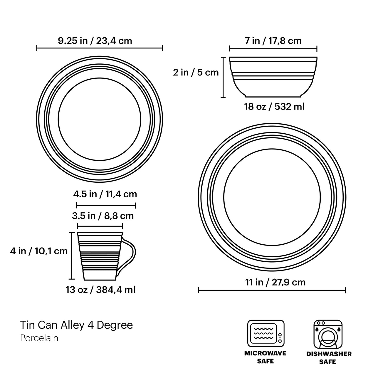 Tin Can Alley Four Degree 4-Piece Place Setting